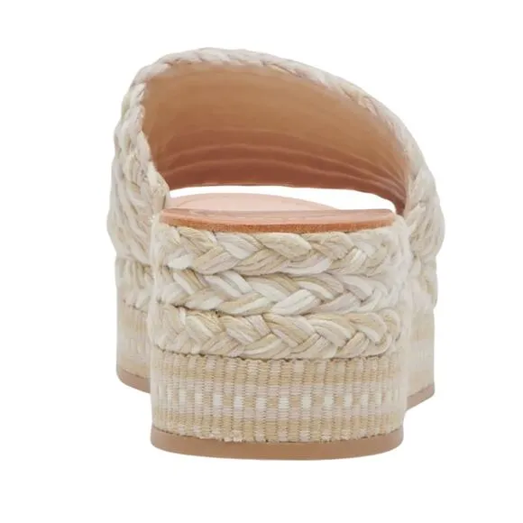 Dolce Vita Women Pazli Espadrille Platform Wedge Slide Sandals Ivory Size 9 1/2