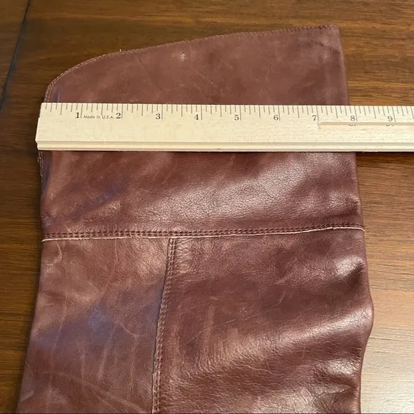 Dolce Vita Womens Riding Boots Brown Leather Over Knee Flat Distressed 7 M