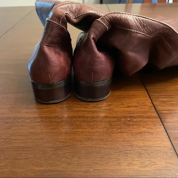 Dolce Vita Womens Riding Boots Brown Leather Over Knee Flat Distressed 7 M