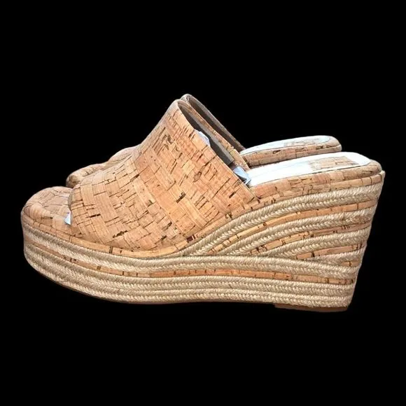 Dolce Vita Elaria Espadrille Natural Cork Wedges Sandales Size 8.5