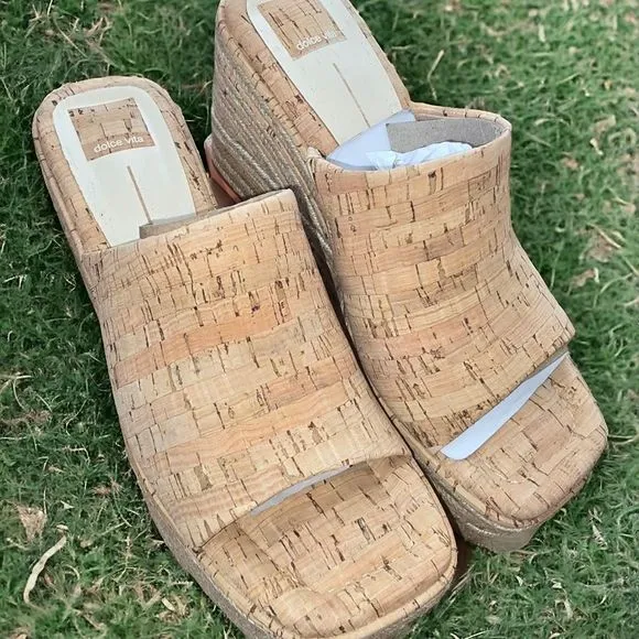 Dolce Vita Elaria Espadrille Natural Cork Wedges Sandales Size 8.5