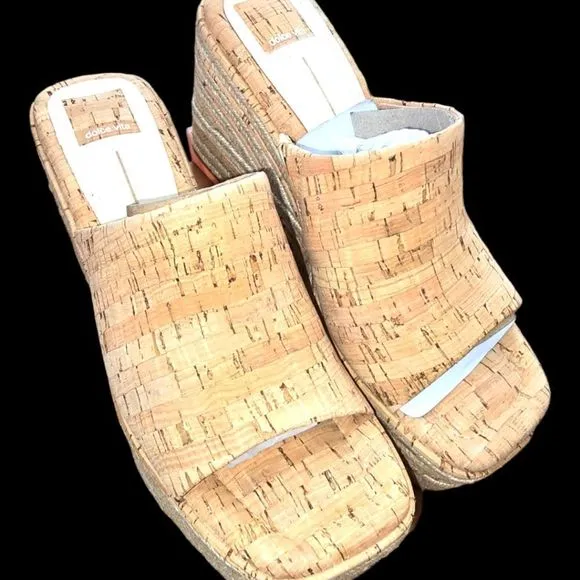 Dolce Vita Elaria Espadrille Natural Cork Wedges Sandales Size 8.5