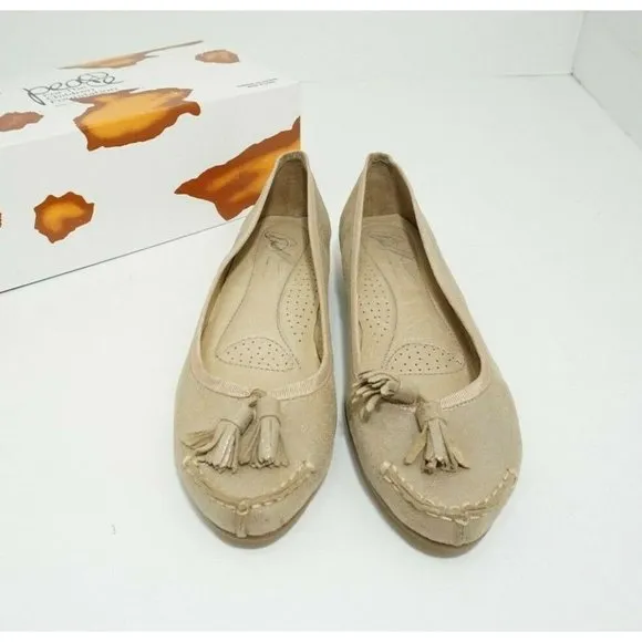 Donald J Pliner Becan Women's Slip On Flats Oxfords Beige Leather US 7 M $225