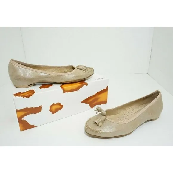 Donald J Pliner Becan Women's Slip On Flats Oxfords Beige Leather US 7 M $225