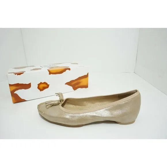 Donald J Pliner Becan Women's Slip On Flats Oxfords Beige Leather US 7 M $225