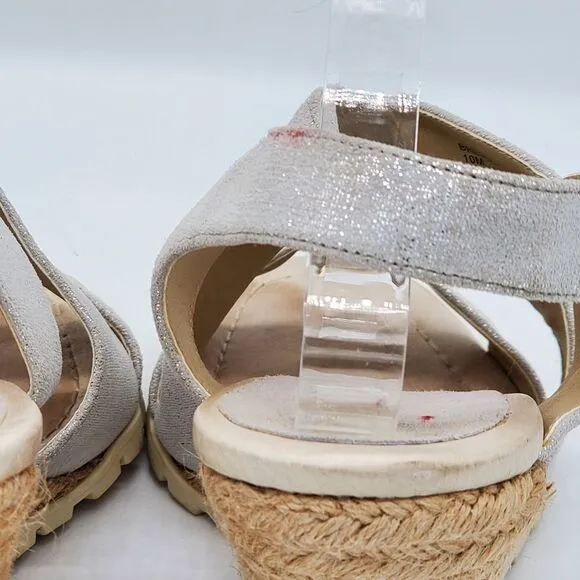 Donald J Pliner Brevos Metallic Strappy Cork Wedge