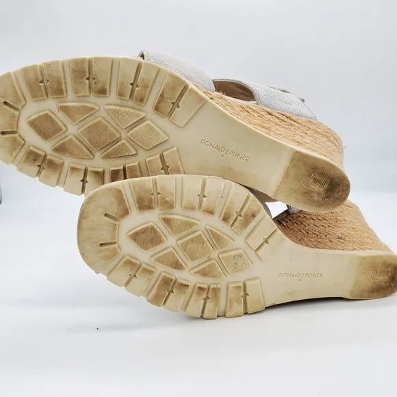 Donald J Pliner Brevos Metallic Strappy Cork Wedge