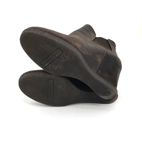 Donald J Pliner Dillon Women's Brown Wedge Distressed Leather Ankle Boots Size 9