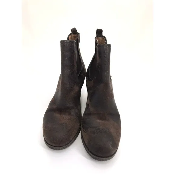 Donald J Pliner Dillon Women's Brown Wedge Distressed Leather Ankle Boots Size 9