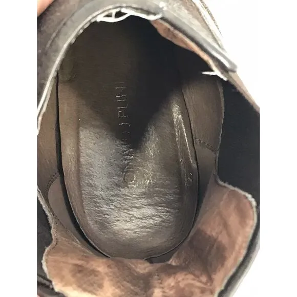 Donald J Pliner Dillon Women's Brown Wedge Distressed Leather Ankle Boots Size 9