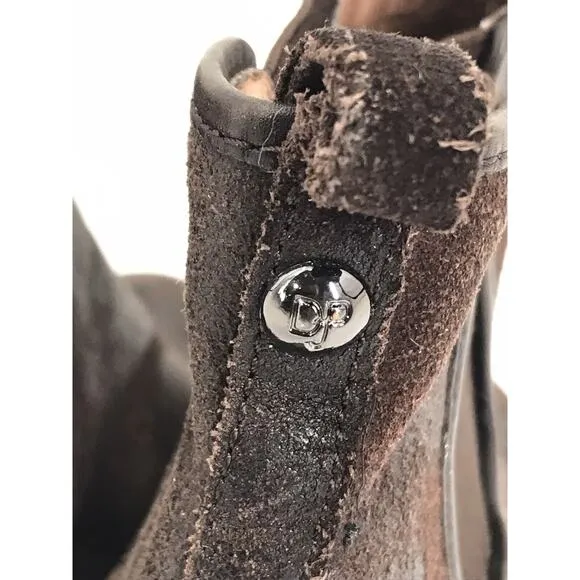 Donald J Pliner Dillon Women's Brown Wedge Distressed Leather Ankle Boots Size 9