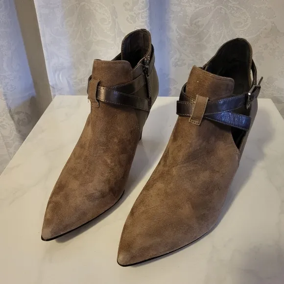 Donald J. Pliner Tamy Vero Cuoio Women Leather, Suede Boots, Size 10M, Tan