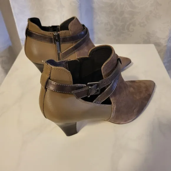 Donald J. Pliner Tamy Vero Cuoio Women Leather, Suede Boots, Size 10M, Tan
