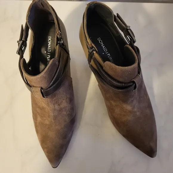 Donald J. Pliner Tamy Vero Cuoio Women Leather, Suede Boots, Size 10M, Tan