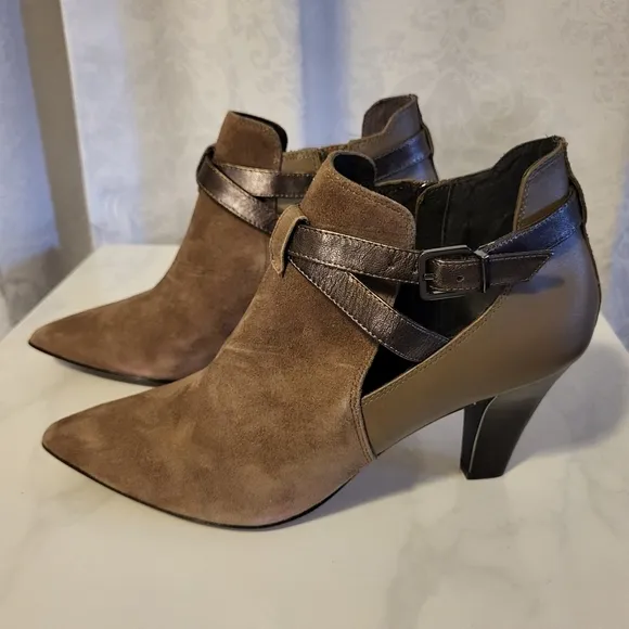 Donald J. Pliner Tamy Vero Cuoio Women Leather, Suede Boots, Size 10M, Tan