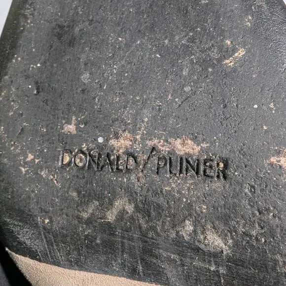 Donald Pliner Gerti Black Knee High Pull On Block Heel Square Toe Sock Boots 8