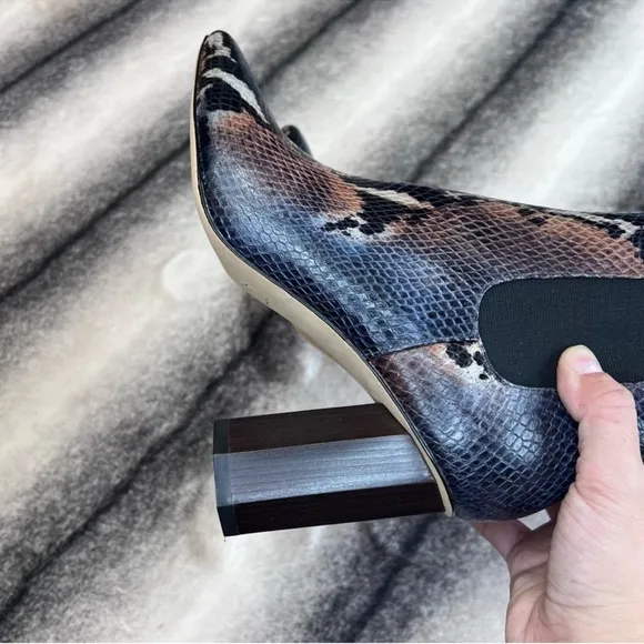 Donald Pliner Laila Snakeskin Heeled Booties Boots