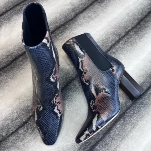 Donald Pliner Laila Snakeskin Heeled Booties Boots