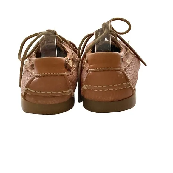 Dooney &amp; Bourke Chestnut Pebbled Leather Boat Shoes Sz 8-8.5