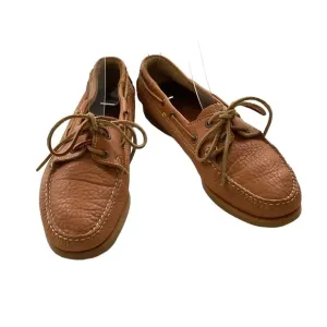 Dooney &amp; Bourke Chestnut Pebbled Leather Boat Shoes Sz 8-8.5
