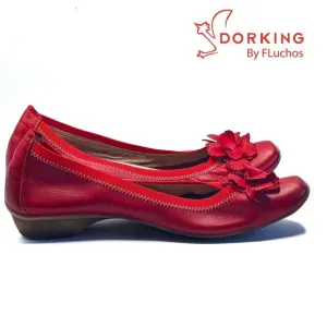 Dorking by Fluchos Leather Flower  Top Flats Sz 40