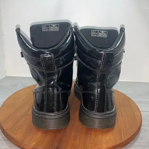 Dr. Doc Martens Boots MIX Black Patent Leather Lamper 10-Eyelet Size US 7 UK 5