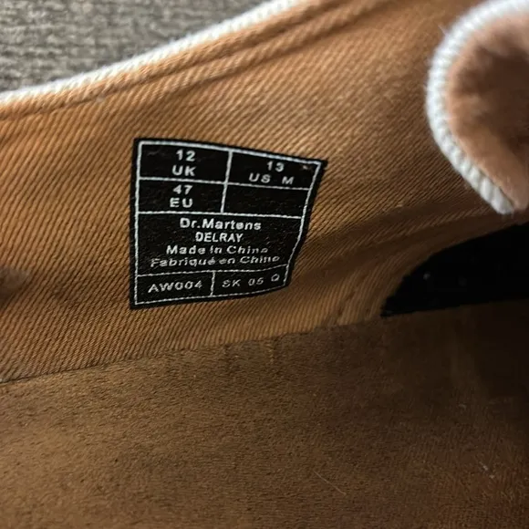 Dr. Doc Martens Delray Men’s Derby Canvas Beige Oxford Shoes Size