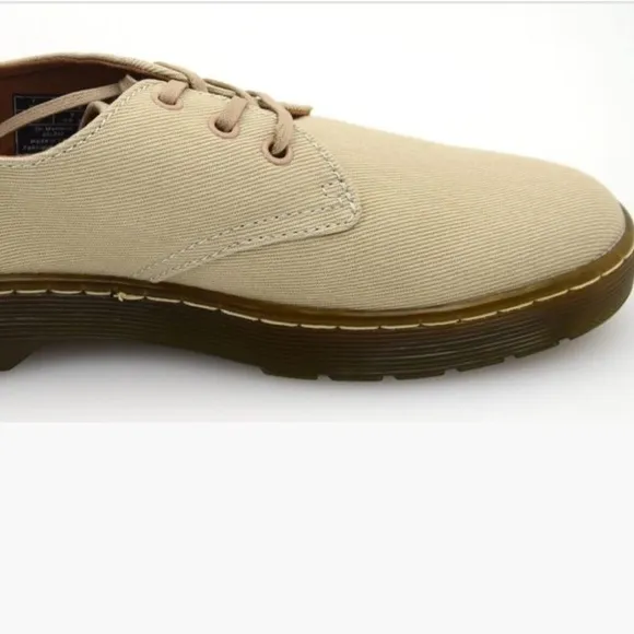 Dr. Doc Martens Delray Men’s Derby Canvas Beige Oxford Shoes Size