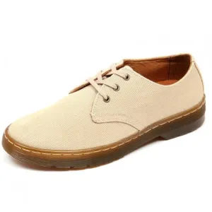 Dr. Doc Martens Delray Men’s Derby Canvas Beige Oxford Shoes Size