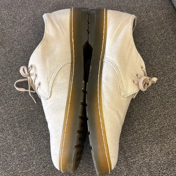 Dr. Doc Martens Delray Men’s Derby Canvas Beige Oxford Shoes Size