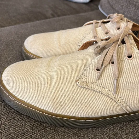 Dr. Doc Martens Delray Men’s Derby Canvas Beige Oxford Shoes Size