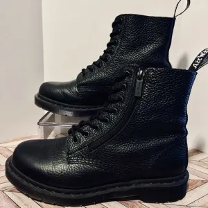 Dr. Martens 1460 Mono Pascal Zip Women 9 Black Virginia Soft Supple Leather $170