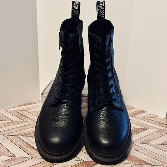 Dr. Martens 1460 Mono Pascal Zip Women 9 Black Virginia Soft Supple Leather $170