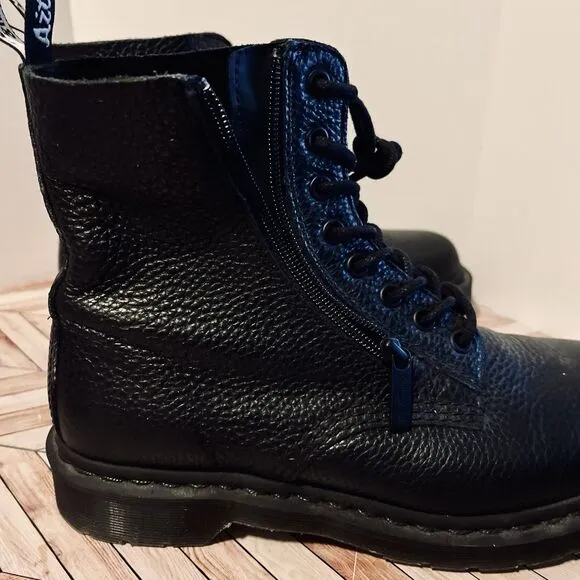Dr. Martens 1460 Mono Pascal Zip Women 9 Black Virginia Soft Supple Leather $170