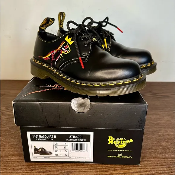 Dr. Martens 1461 Basquiat Leather Oxford Shoes Size 6