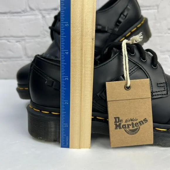 Dr. Martens 1461‎ Bow Oxford Women's Black Smooth Leather Lace Up Shoes Size 6