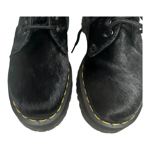 Dr. Martens 1461 Hair-on Platform Shoes in Black   Sz: 7