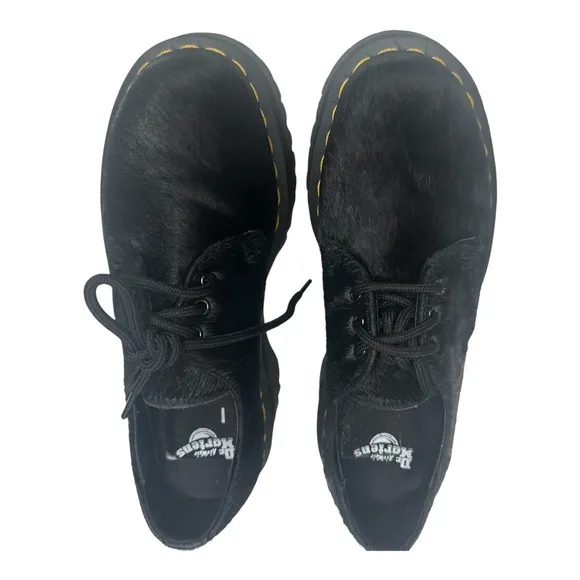 Dr. Martens 1461 Hair-on Platform Shoes in Black   Sz: 7