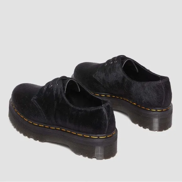 Dr. Martens 1461 Hair-on Platform Shoes in Black   Sz: 7