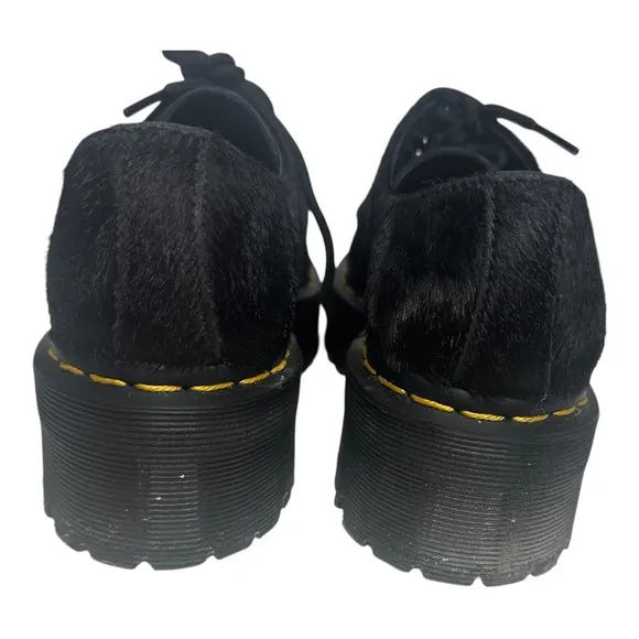 Dr. Martens 1461 Hair-on Platform Shoes in Black   Sz: 7