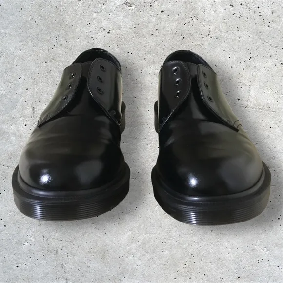 Dr. Martens 1461 Made in England- Black-Polished Smooth Leather Shoes