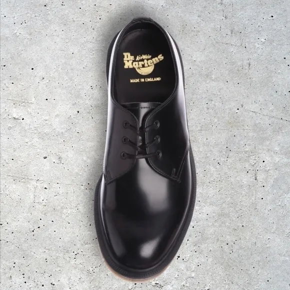 Dr. Martens 1461 Made in England- Black-Polished Smooth Leather Shoes