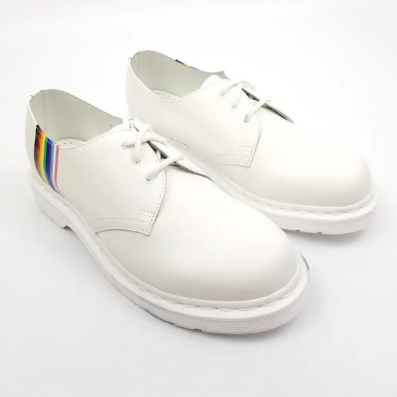 Dr. Martens 1461 Rainbow For Pride White Oxford Shoes LGBTQ  Sneaker Mens 9