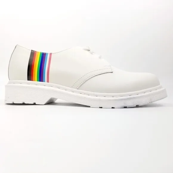 Dr. Martens 1461 Rainbow For Pride White Oxford Shoes LGBTQ  Sneaker Mens 9