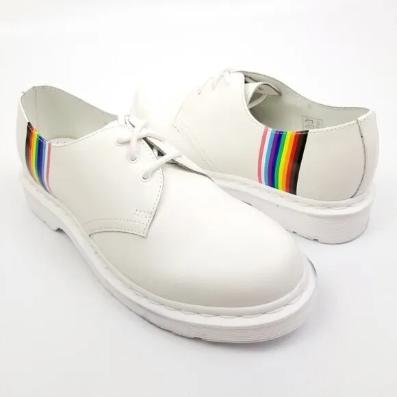 Dr. Martens 1461 Rainbow For Pride White Oxford Shoes LGBTQ  Sneaker Mens 9