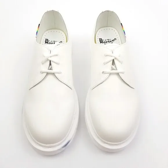 Dr. Martens 1461 Rainbow For Pride White Oxford Shoes LGBTQ  Sneaker Mens 9