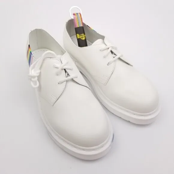 Dr. Martens 1461 Rainbow For Pride White Oxford Shoes LGBTQ  Sneaker Mens 9