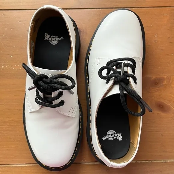 Dr. Martens 1461 SMOOTH White LEATHER PLATFORM Oxford Shoes Women’s 8 Mens 7