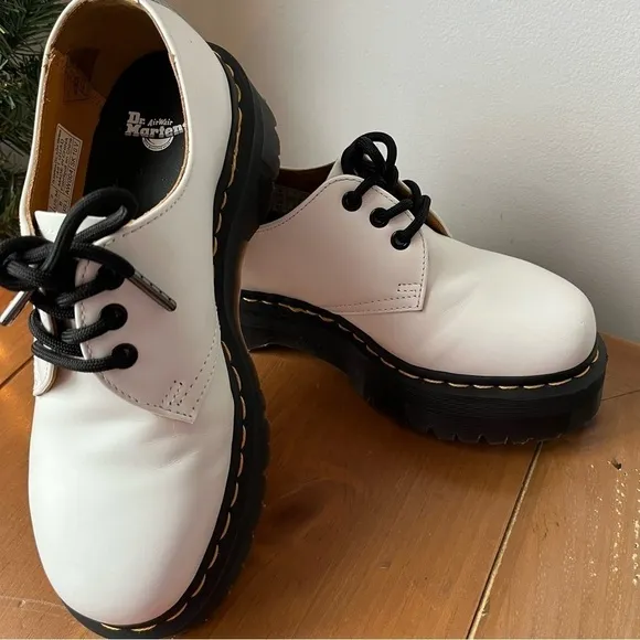 Dr. Martens 1461 SMOOTH White LEATHER PLATFORM Oxford Shoes Women’s 8 Mens 7