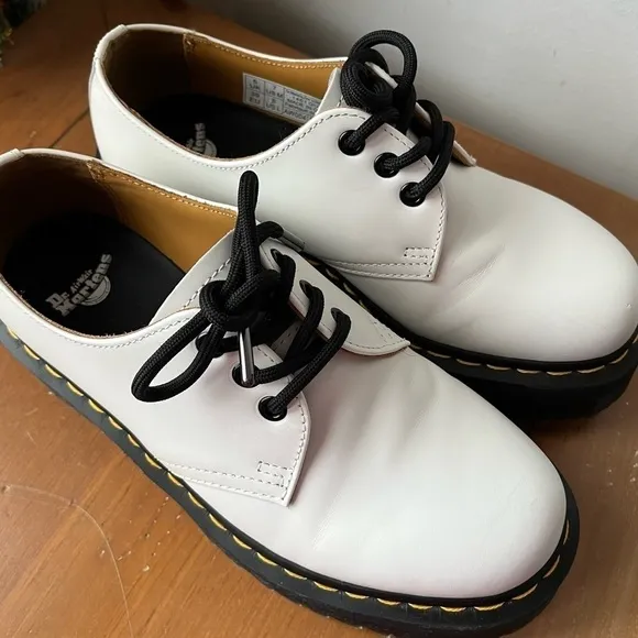 Dr. Martens 1461 SMOOTH White LEATHER PLATFORM Oxford Shoes Women’s 8 Mens 7